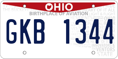 OH license plate GKB1344