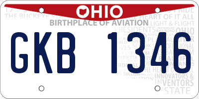 OH license plate GKB1346