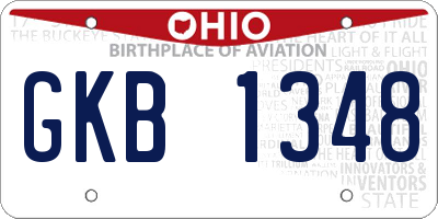 OH license plate GKB1348