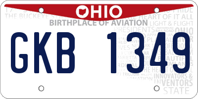 OH license plate GKB1349