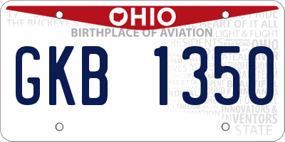 OH license plate GKB1350