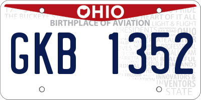 OH license plate GKB1352