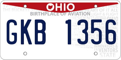 OH license plate GKB1356
