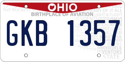 OH license plate GKB1357