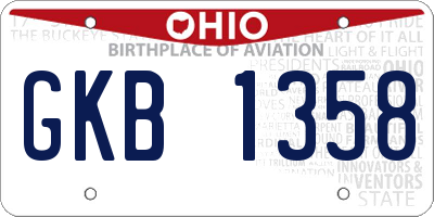 OH license plate GKB1358