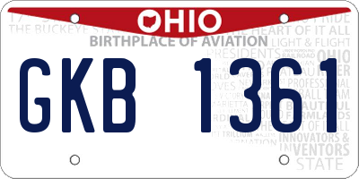 OH license plate GKB1361
