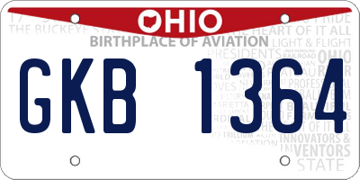 OH license plate GKB1364
