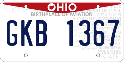 OH license plate GKB1367