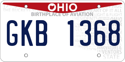 OH license plate GKB1368