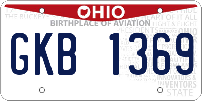 OH license plate GKB1369