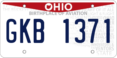 OH license plate GKB1371