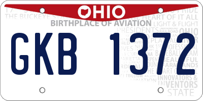 OH license plate GKB1372