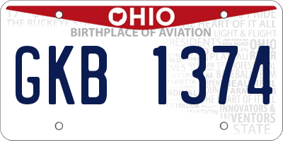 OH license plate GKB1374