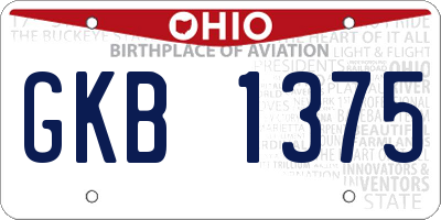 OH license plate GKB1375