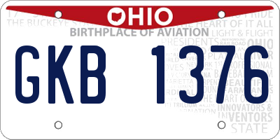 OH license plate GKB1376