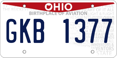 OH license plate GKB1377