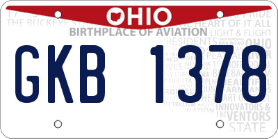 OH license plate GKB1378