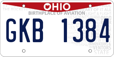 OH license plate GKB1384