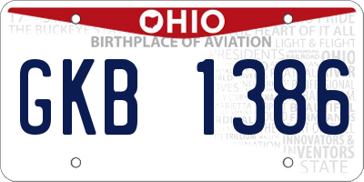 OH license plate GKB1386