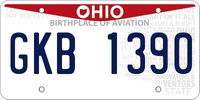 OH license plate GKB1390