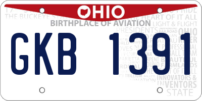 OH license plate GKB1391
