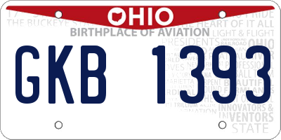 OH license plate GKB1393