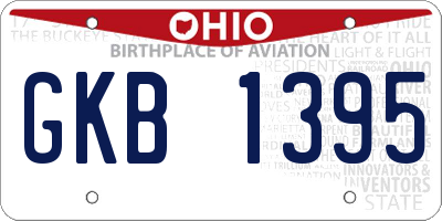 OH license plate GKB1395