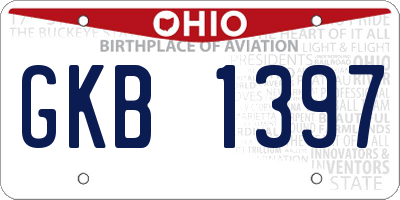 OH license plate GKB1397