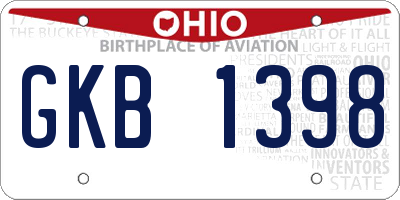 OH license plate GKB1398