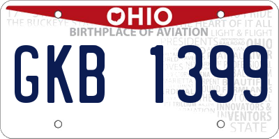 OH license plate GKB1399