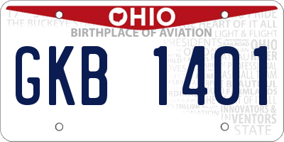 OH license plate GKB1401
