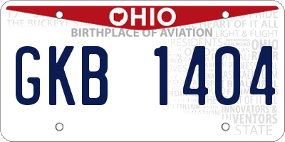 OH license plate GKB1404