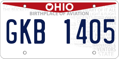 OH license plate GKB1405