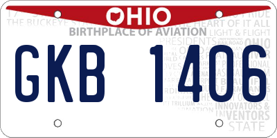 OH license plate GKB1406