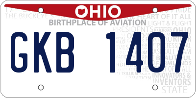 OH license plate GKB1407