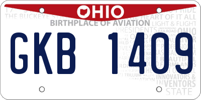 OH license plate GKB1409