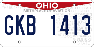 OH license plate GKB1413