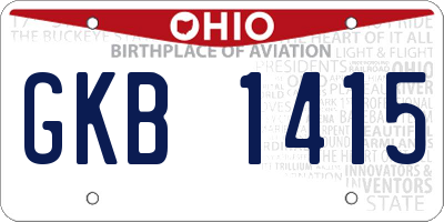 OH license plate GKB1415