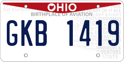 OH license plate GKB1419
