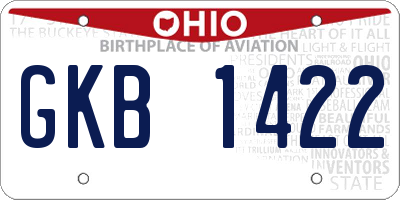 OH license plate GKB1422