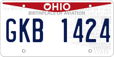 OH license plate GKB1424