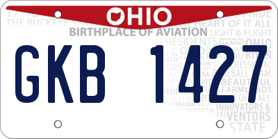 OH license plate GKB1427