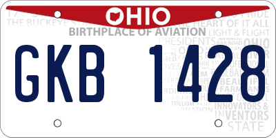 OH license plate GKB1428