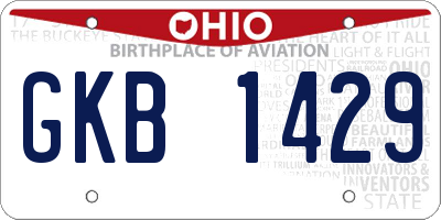OH license plate GKB1429