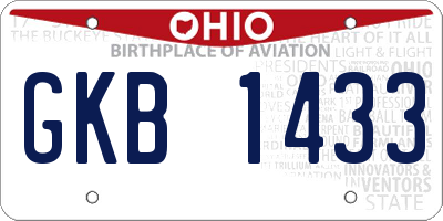 OH license plate GKB1433