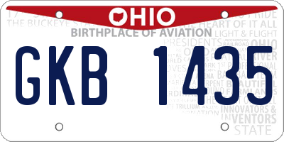 OH license plate GKB1435