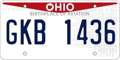 OH license plate GKB1436
