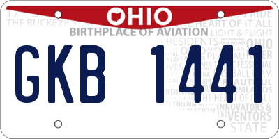OH license plate GKB1441