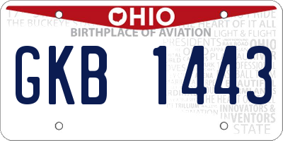 OH license plate GKB1443