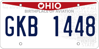 OH license plate GKB1448
